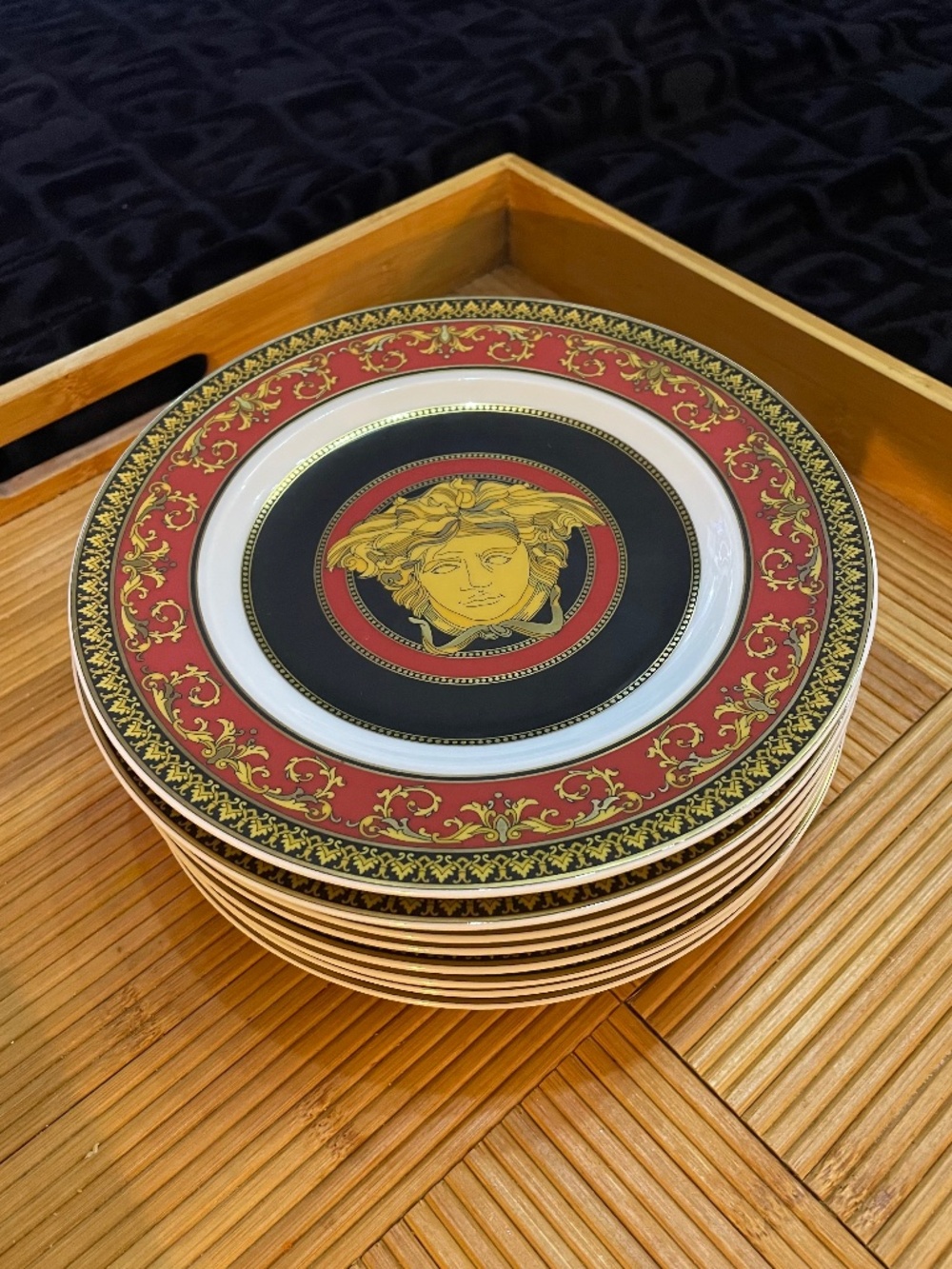 Versace By Rosenthal Medusa Red porcelain plates 7”